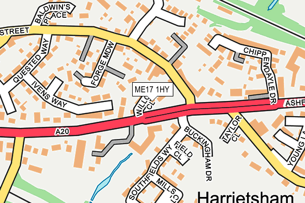 ME17 1HY map - OS OpenMap – Local (Ordnance Survey)