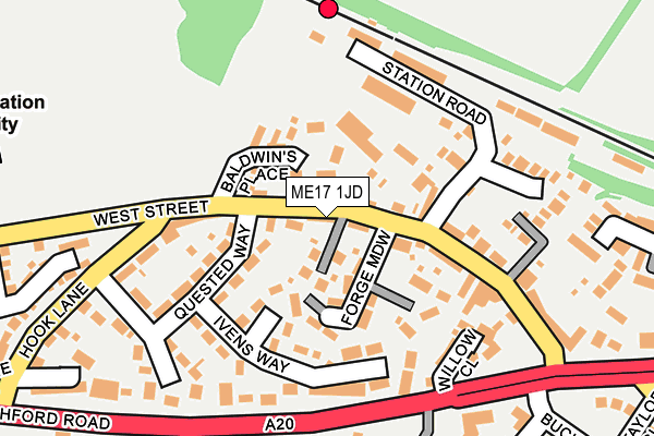 ME17 1JD map - OS OpenMap – Local (Ordnance Survey)