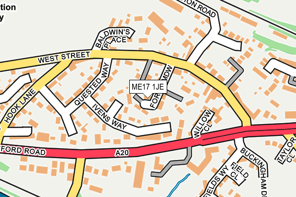 ME17 1JE map - OS OpenMap – Local (Ordnance Survey)