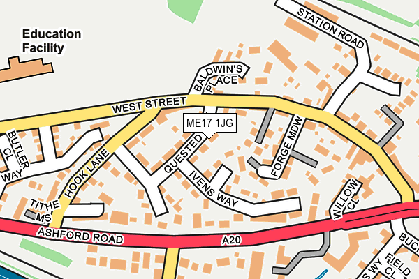 ME17 1JG map - OS OpenMap – Local (Ordnance Survey)