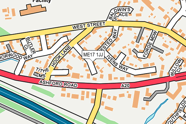 ME17 1JJ map - OS OpenMap – Local (Ordnance Survey)