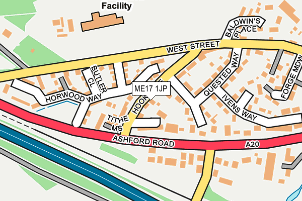 ME17 1JP map - OS OpenMap – Local (Ordnance Survey)