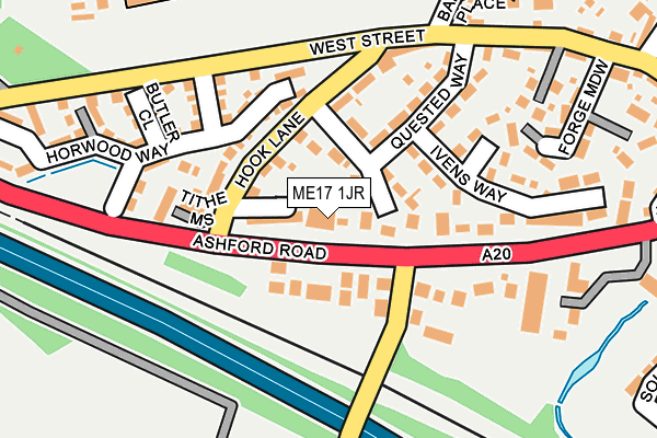 ME17 1JR map - OS OpenMap – Local (Ordnance Survey)