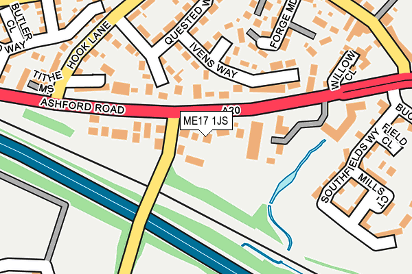 ME17 1JS map - OS OpenMap – Local (Ordnance Survey)