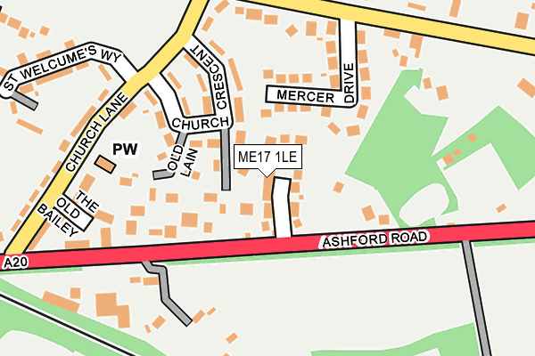 ME17 1LE map - OS OpenMap – Local (Ordnance Survey)