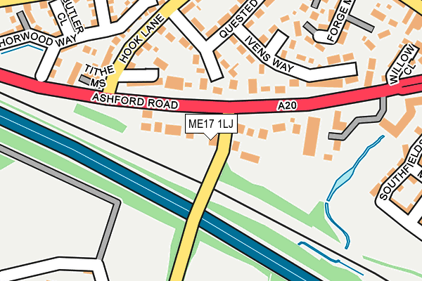 ME17 1LJ map - OS OpenMap – Local (Ordnance Survey)