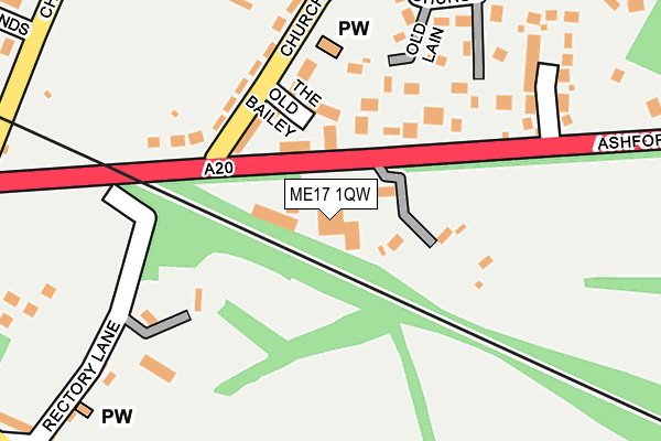 ME17 1QW map - OS OpenMap – Local (Ordnance Survey)