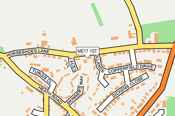 ME17 1ST map - OS OpenMap – Local (Ordnance Survey)
