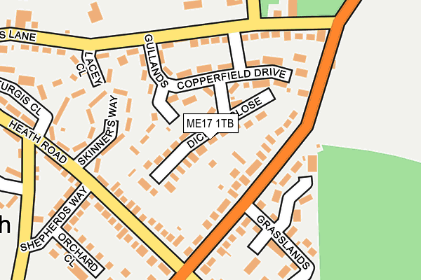 ME17 1TB map - OS OpenMap – Local (Ordnance Survey)