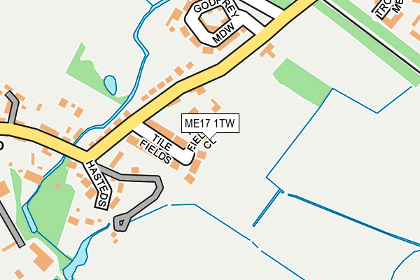 ME17 1TW map - OS OpenMap – Local (Ordnance Survey)