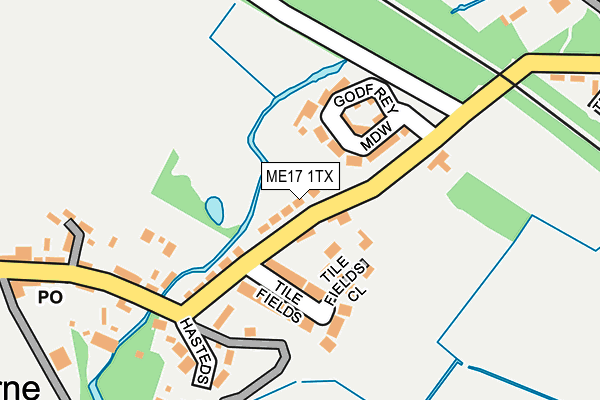 ME17 1TX map - OS OpenMap – Local (Ordnance Survey)