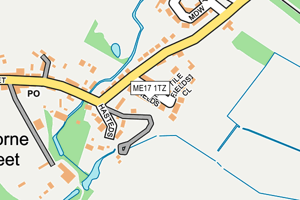 ME17 1TZ map - OS OpenMap – Local (Ordnance Survey)