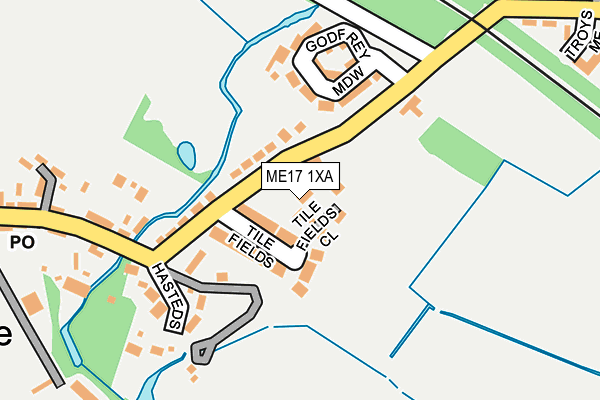 ME17 1XA map - OS OpenMap – Local (Ordnance Survey)