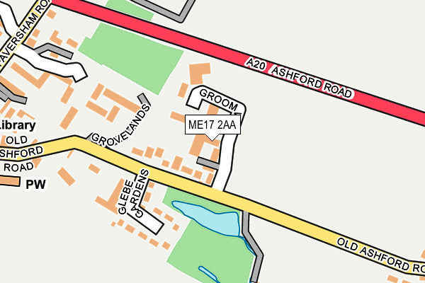 ME17 2AA map - OS OpenMap – Local (Ordnance Survey)