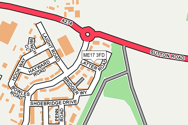 ME17 3FD map - OS OpenMap – Local (Ordnance Survey)