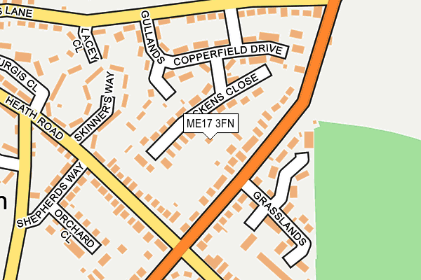 ME17 3FN map - OS OpenMap – Local (Ordnance Survey)