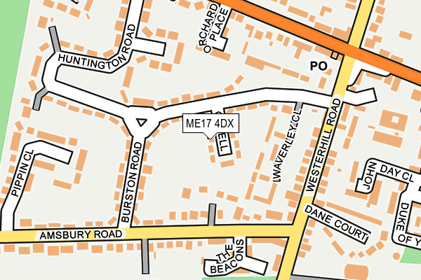 ME17 4DX map - OS OpenMap – Local (Ordnance Survey)