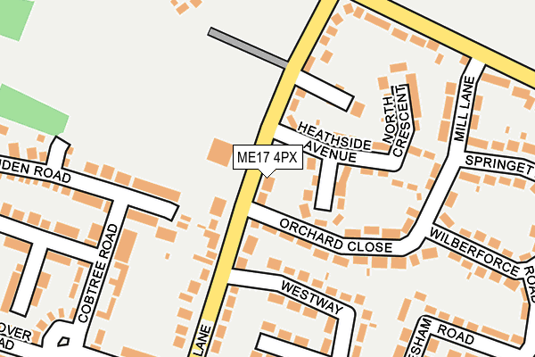 ME17 4PX map - OS OpenMap – Local (Ordnance Survey)