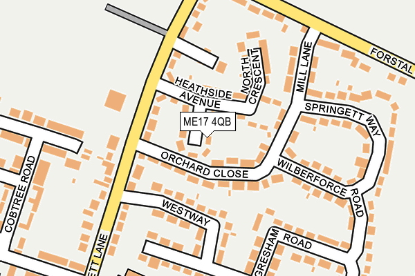 ME17 4QB map - OS OpenMap – Local (Ordnance Survey)
