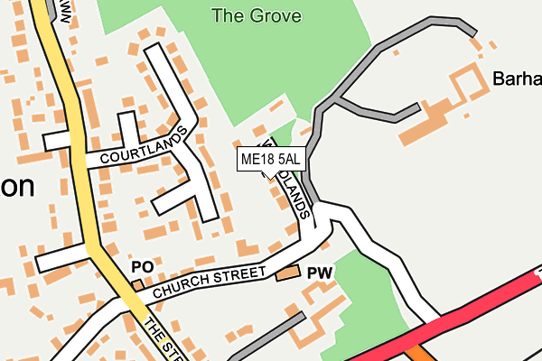 ME18 5AL map - OS OpenMap – Local (Ordnance Survey)