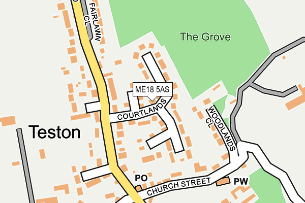 ME18 5AS map - OS OpenMap – Local (Ordnance Survey)