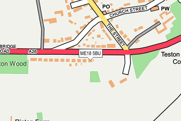 ME18 5BU map - OS OpenMap – Local (Ordnance Survey)