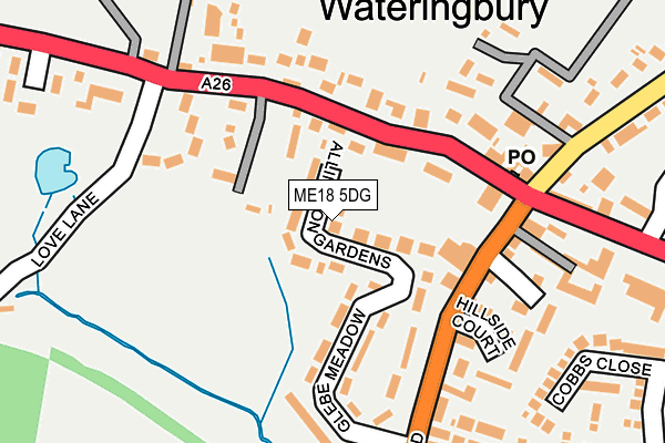 Map of WATERINGBURY PEAR ORCHARDS LIMITED at local scale