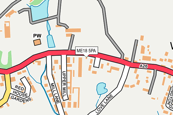 ME18 5PA map - OS OpenMap – Local (Ordnance Survey)