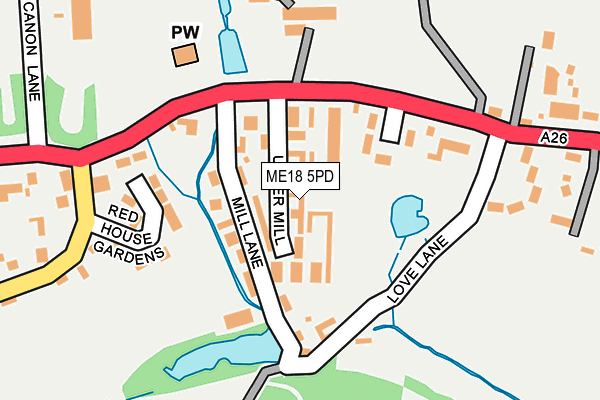 Map of BILLINGTON INVEST LTD at local scale