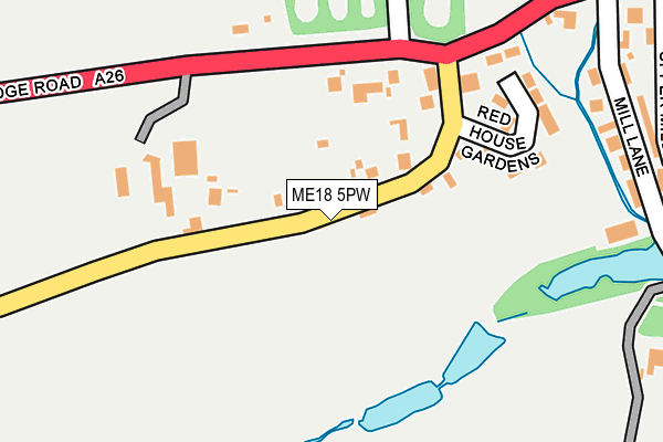 ME18 5PW map - OS OpenMap – Local (Ordnance Survey)