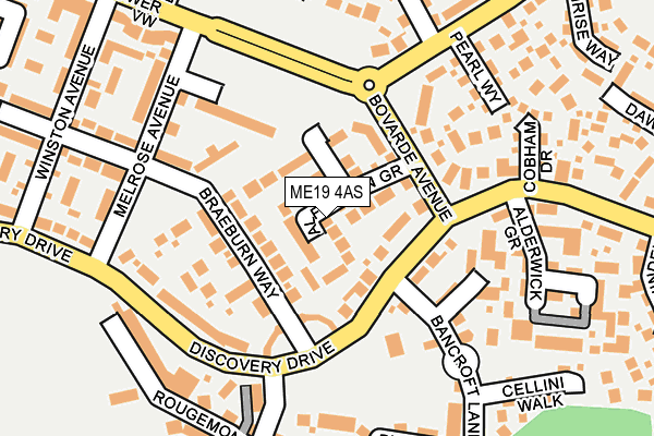 ME19 4AS map - OS OpenMap – Local (Ordnance Survey)