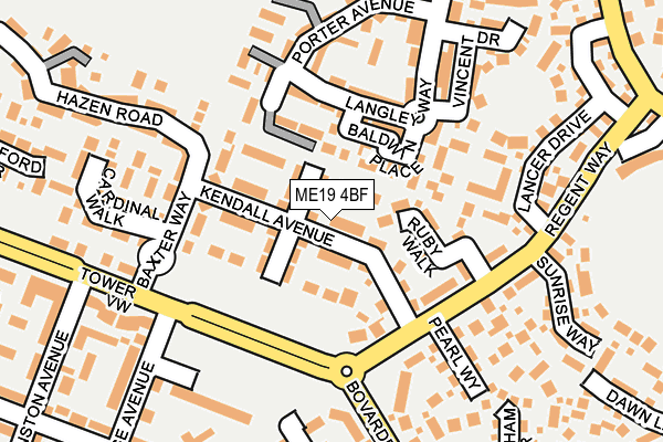 ME19 4BF map - OS OpenMap – Local (Ordnance Survey)