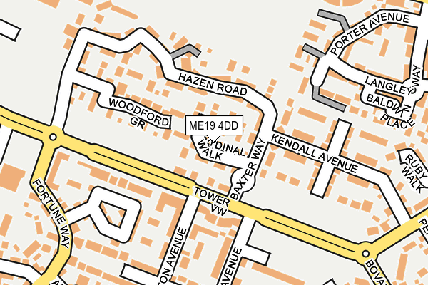 ME19 4DD map - OS OpenMap – Local (Ordnance Survey)