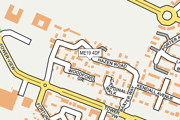 ME19 4DF map - OS OpenMap – Local (Ordnance Survey)