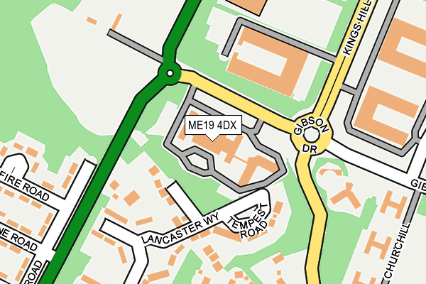 ME19 4DX map - OS OpenMap – Local (Ordnance Survey)