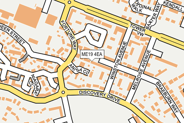ME19 4EA map - OS OpenMap – Local (Ordnance Survey)