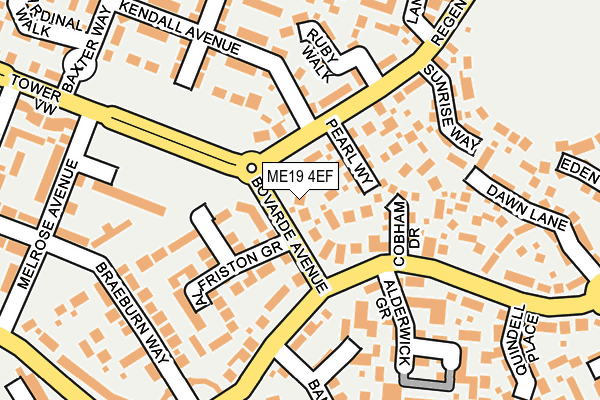 ME19 4EF map - OS OpenMap – Local (Ordnance Survey)