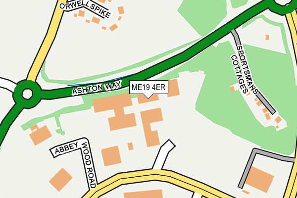 ME19 4ER map - OS OpenMap – Local (Ordnance Survey)