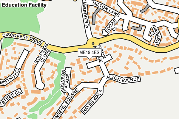 ME19 4ES map - OS OpenMap – Local (Ordnance Survey)