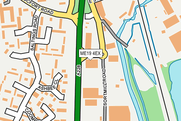 ME19 4EX map - OS OpenMap – Local (Ordnance Survey)