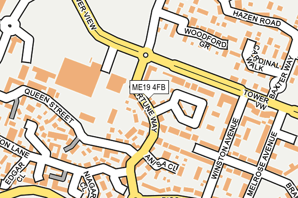 ME19 4FB map - OS OpenMap – Local (Ordnance Survey)
