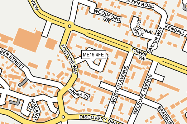 ME19 4FE map - OS OpenMap – Local (Ordnance Survey)