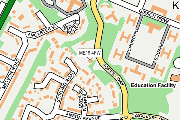 ME19 4FW map - OS OpenMap – Local (Ordnance Survey)