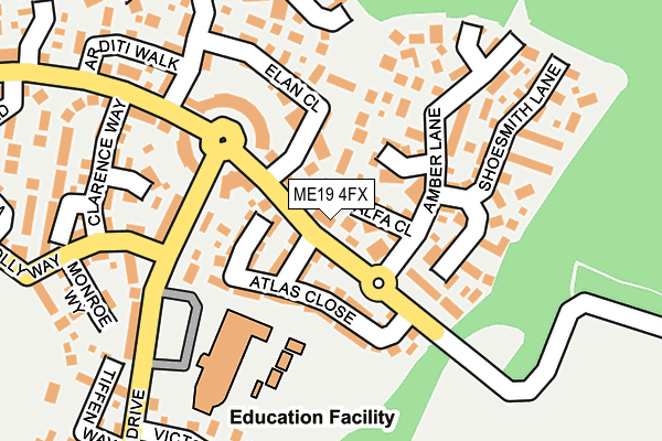 ME19 4FX map - OS OpenMap – Local (Ordnance Survey)