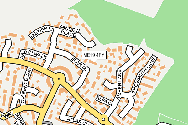 ME19 4FY map - OS OpenMap – Local (Ordnance Survey)