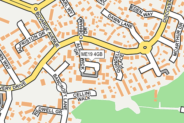 ME19 4GB map - OS OpenMap – Local (Ordnance Survey)