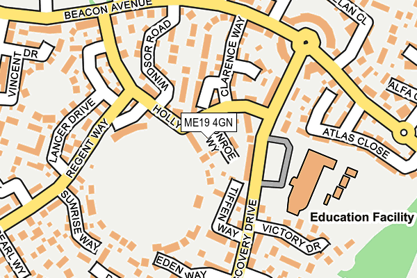 ME19 4GN map - OS OpenMap – Local (Ordnance Survey)