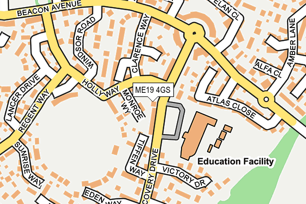 ME19 4GS map - OS OpenMap – Local (Ordnance Survey)