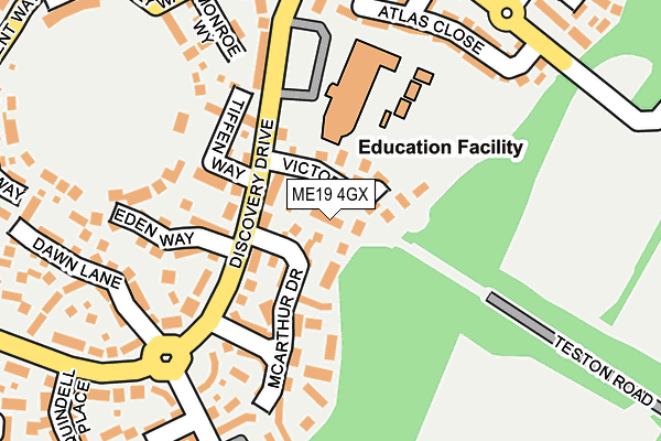 ME19 4GX map - OS OpenMap – Local (Ordnance Survey)