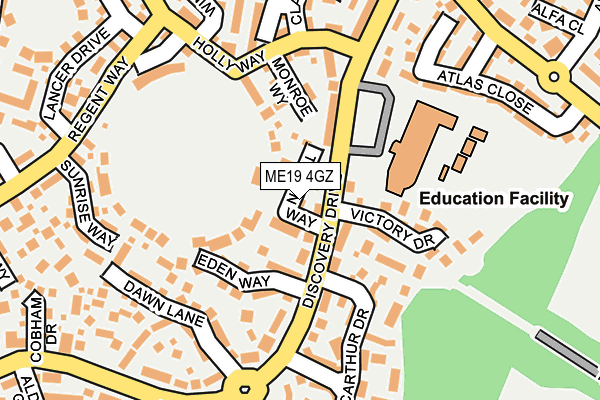 ME19 4GZ map - OS OpenMap – Local (Ordnance Survey)